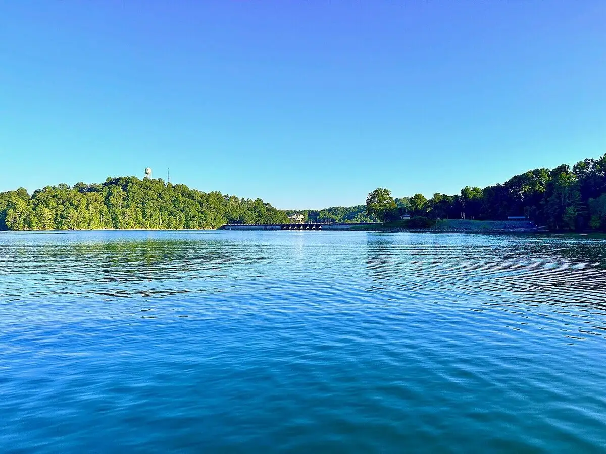Hiwassee Lake with mountain views